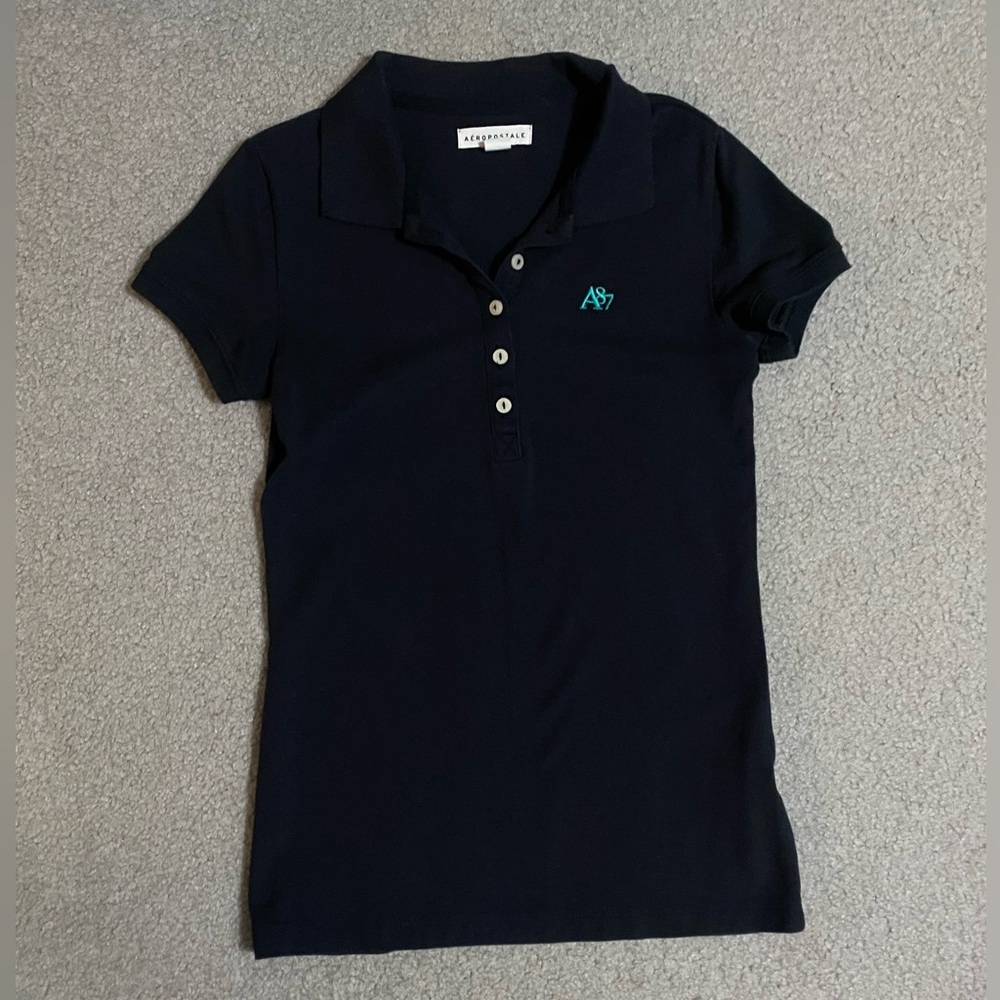 Aeropostale Small Black School Polo